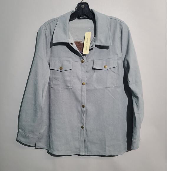 Doe & Rae Tops - Doe & Rae Chambray Brushed Aztec Jacket NWT